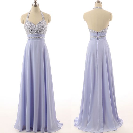 Lavender Prom Dress,halter Prom Dress,long Prom Dress on Luulla